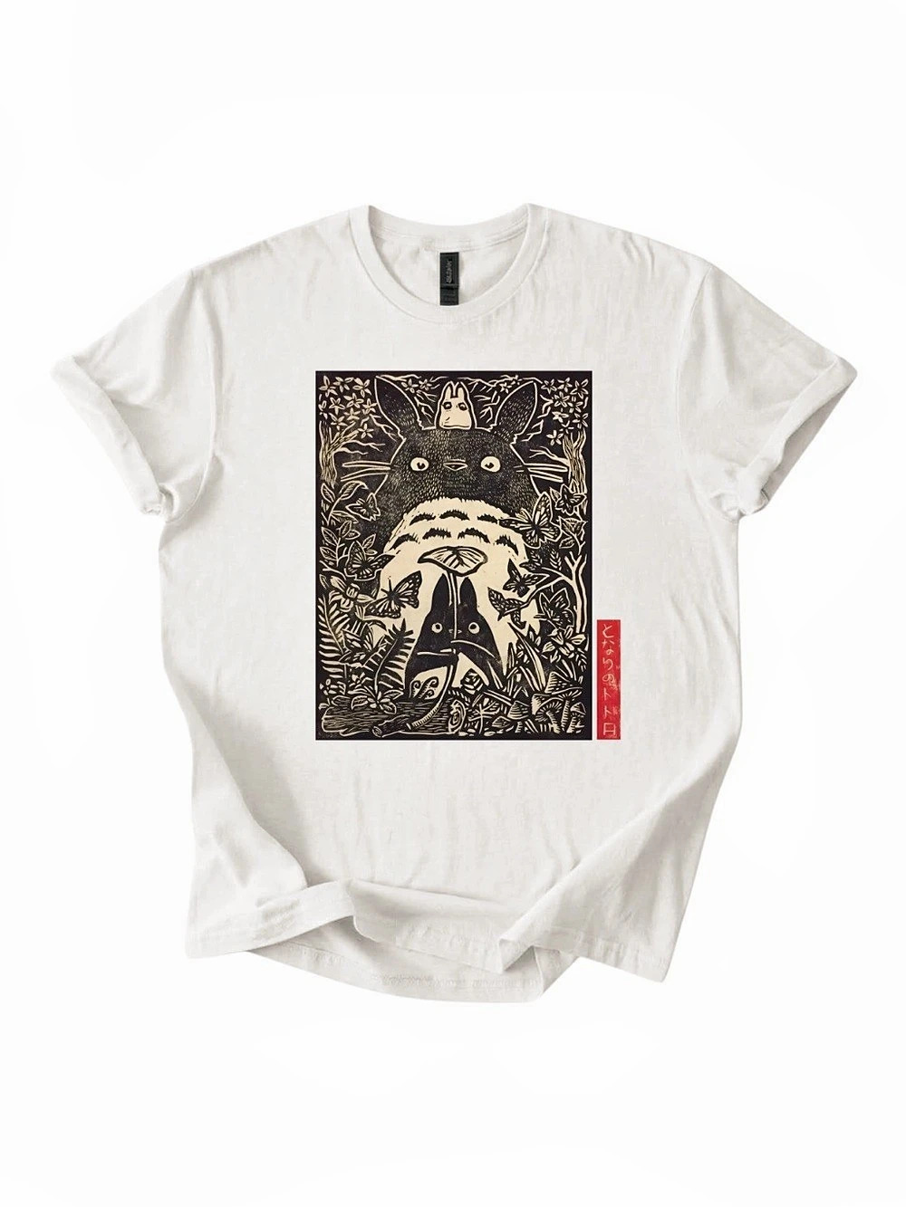 Gildan My Neighbor Totoro Graphic T-Shirt Tee in White